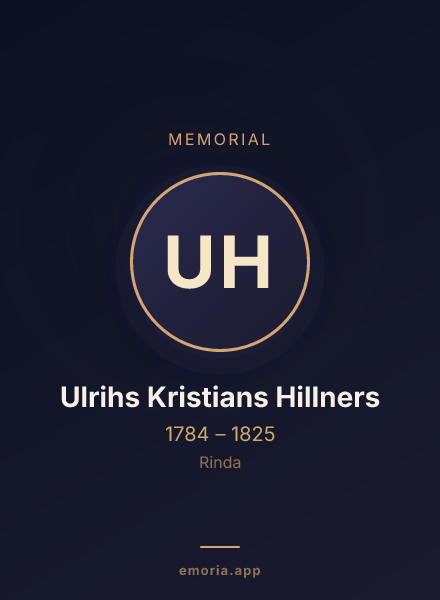 Memorial portrait of Ulrihs Kristians Hillners