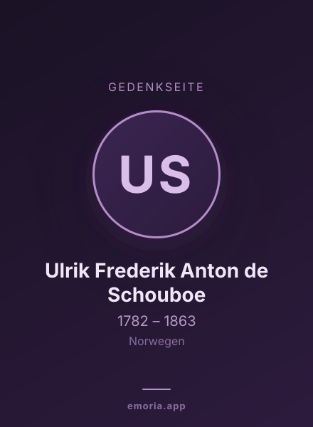 Gedenkportrait von Ulrik Frederik Anton de Schouboe
