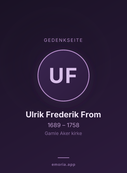 Gedenkportrait von Ulrik Frederik From