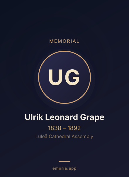 Memorial portrait of Ulrik Leonard Grape