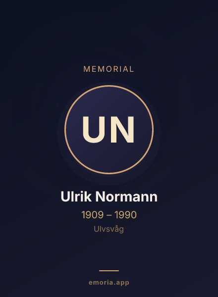 Memorial portrait of Ulrik Normann