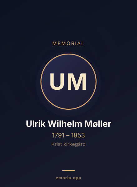 Memorial portrait of Ulrik Wilhelm Møller