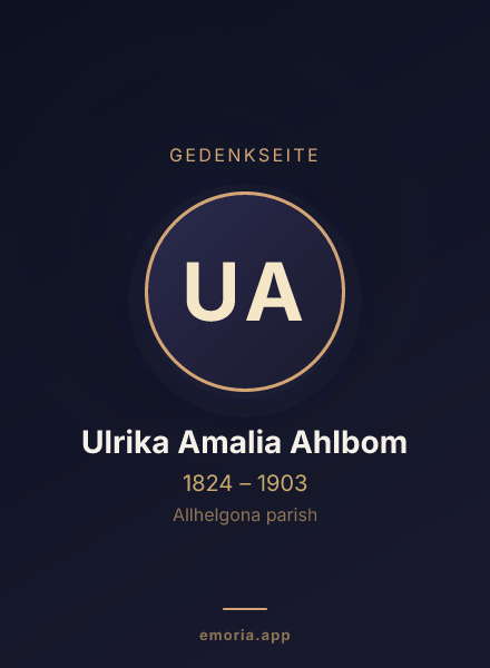 Gedenkportrait von Ulrika Amalia Ahlbom