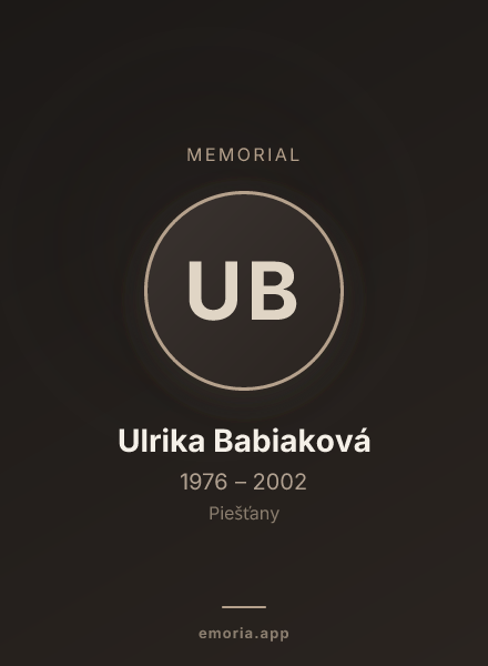 Memorial portrait of Ulrika Babiaková