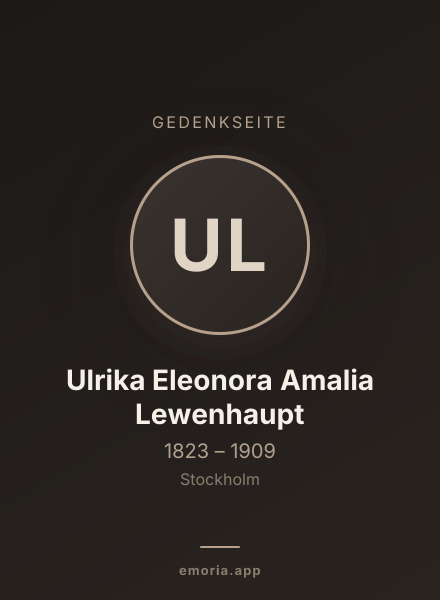 Gedenkportrait von Ulrika Eleonora Amalia Lewenhaupt