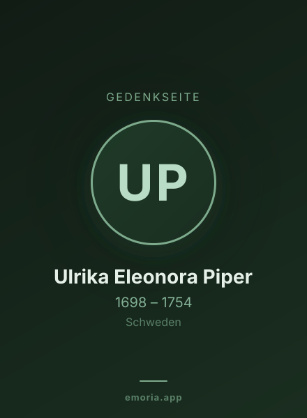 Gedenkportrait von Ulrika Eleonora Piper