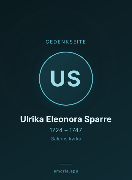 Gedenkportrait von Ulrika Eleonora Sparre