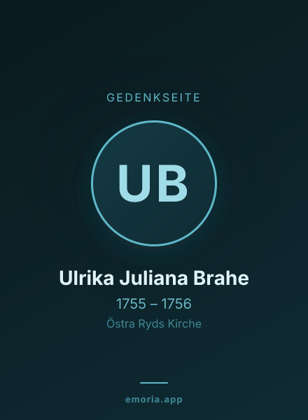 Gedenkportrait von Ulrika Juliana Brahe