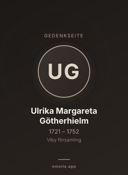 Gedenkportrait von Ulrika Margareta Götherhielm