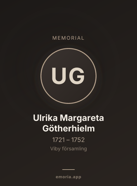 Memorial portrait of Ulrika Margareta Götherhielm