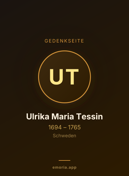 Gedenkportrait von Ulrika Maria Tessin