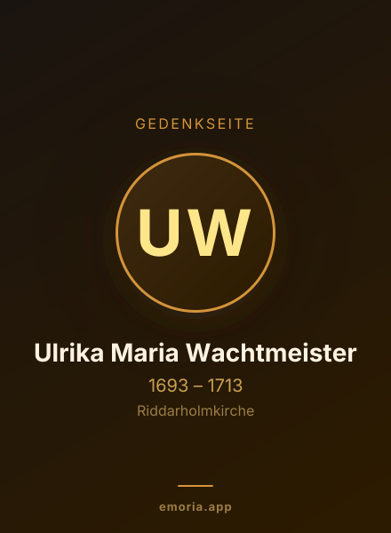 Gedenkportrait von Ulrika Maria Wachtmeister