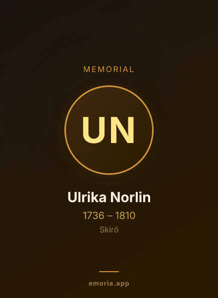 Memorial portrait of Ulrika Norlin