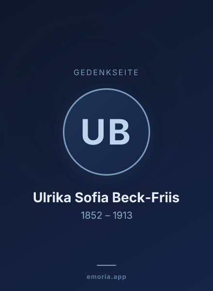 Gedenkportrait von Ulrika Sofia Beck-Friis