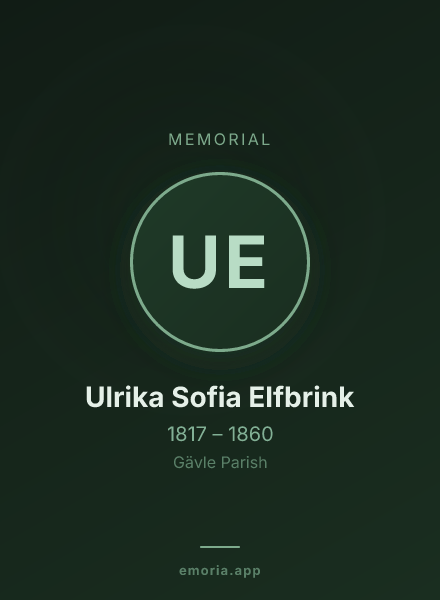 Memorial portrait of Ulrika Sofia Elfbrink