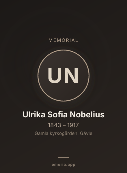 Memorial portrait of Ulrika Sofia Nobelius