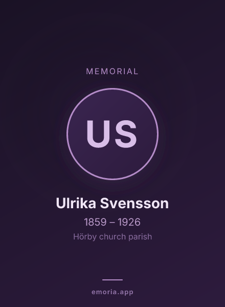 Memorial portrait of Ulrika Svensson