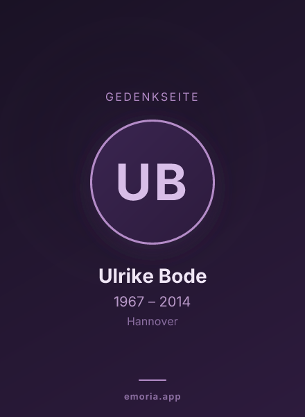 Gedenkportrait von Ulrike Bode