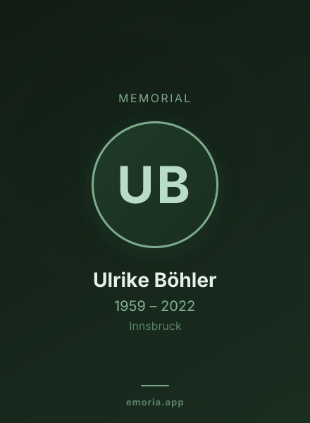 Memorial portrait of Ulrike Böhler