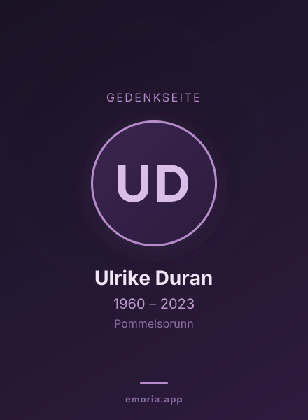 Gedenkportrait von Ulrike Duran