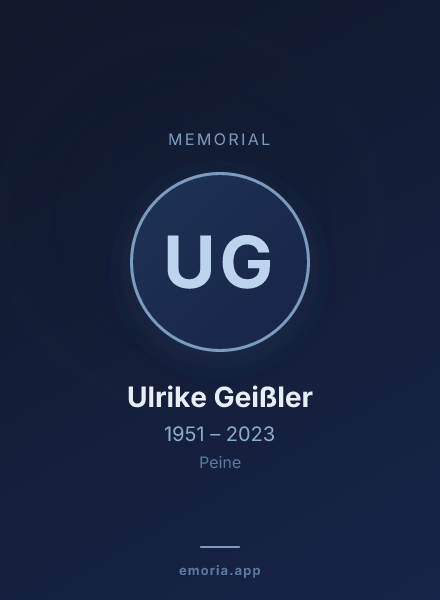 Memorial portrait of Ulrike Geißler