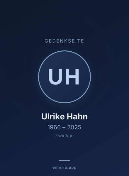 Gedenkportrait von Ulrike Hahn