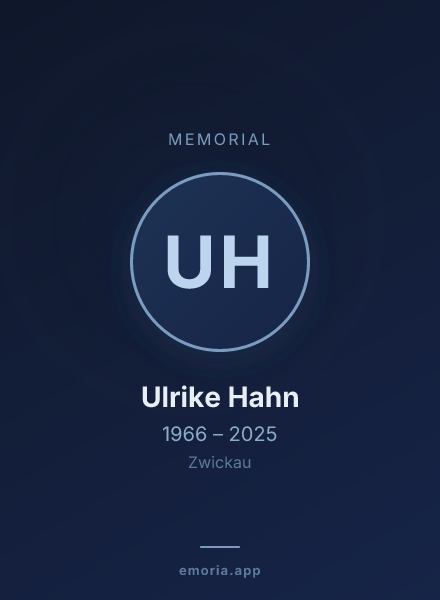 Memorial portrait of Ulrike Hahn