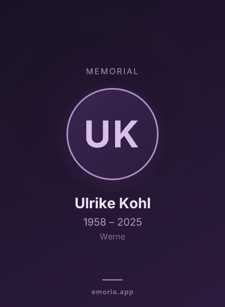 Memorial portrait of Ulrike Kohl