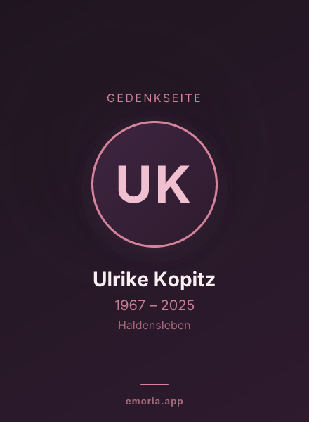 Gedenkportrait von Ulrike Kopitz