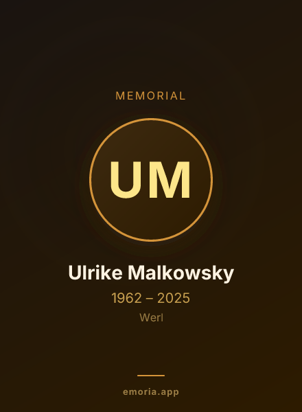 Memorial portrait of Ulrike Malkowsky