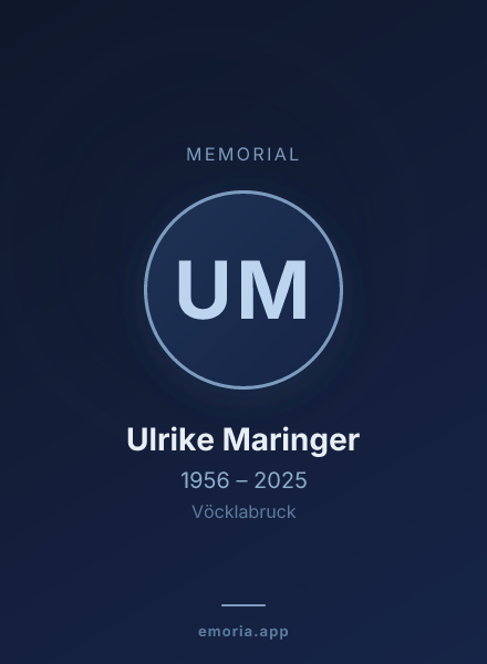 Memorial portrait of Ulrike Maringer