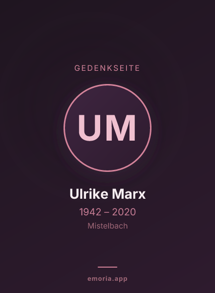 Gedenkportrait von Ulrike Marx