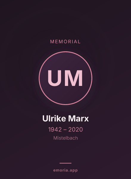 Memorial portrait of Ulrike Marx