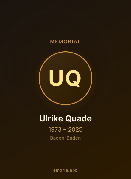 Memorial portrait of Ulrike Quade