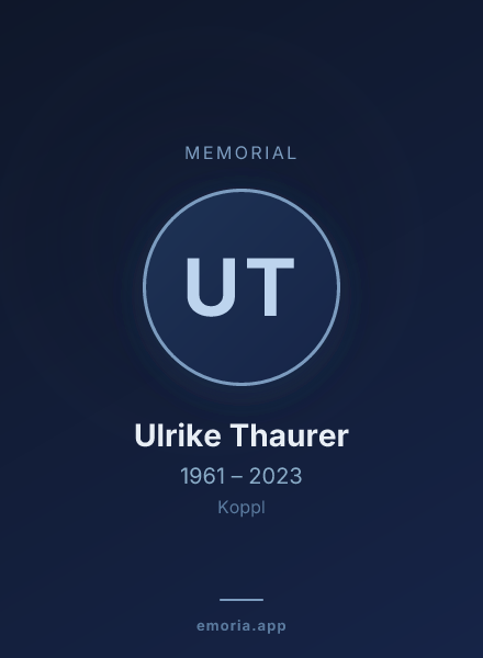 Memorial portrait of Ulrike Thaurer