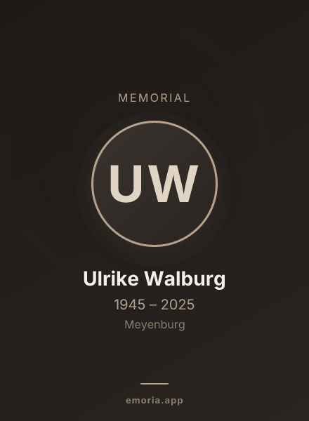 Memorial portrait of Ulrike Walburg