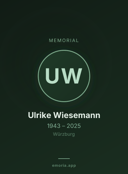 Memorial portrait of Ulrike Wiesemann