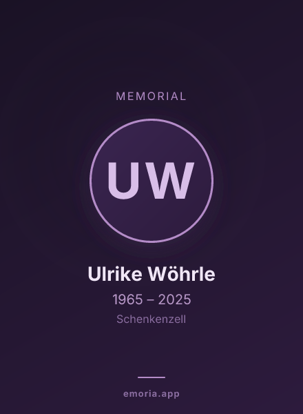 Memorial portrait of Ulrike Wöhrle