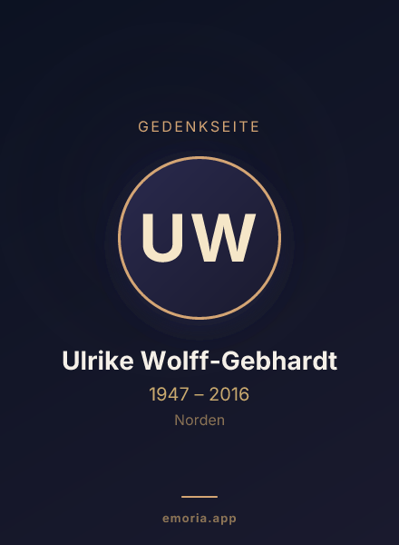 Gedenkportrait von Ulrike Wolff-Gebhardt
