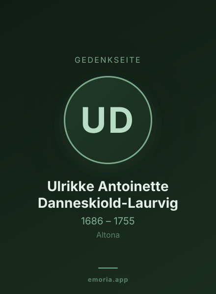 Gedenkportrait von Ulrikke Antoinette Danneskiold-Laurvig