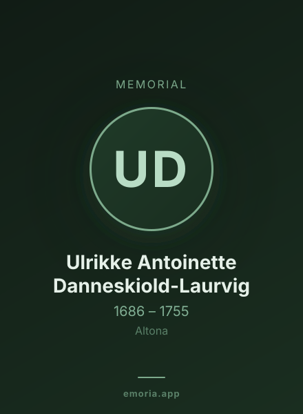 Memorial portrait of Ulrikke Antoinette Danneskiold-Laurvig