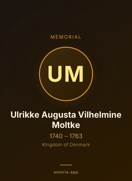 Memorial portrait of Ulrikke Augusta Vilhelmine Moltke