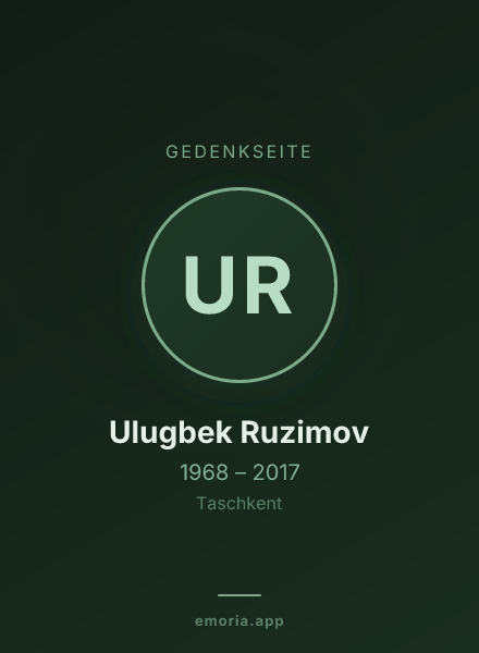 Gedenkportrait von Ulugbek Ruzimov