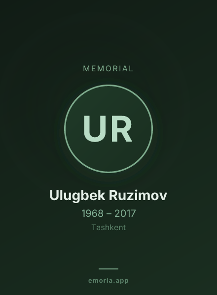 Memorial portrait of Ulugbek Ruzimov