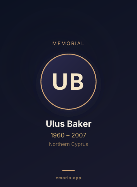 Memorial portrait of Ulus Baker