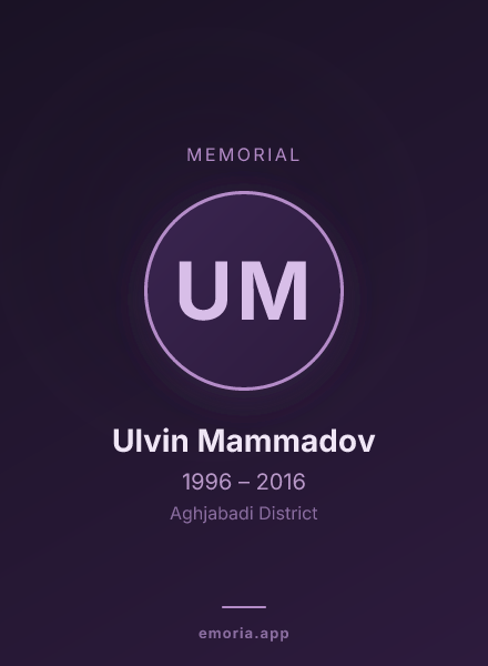 Memorial portrait of Ulvin Mammadov