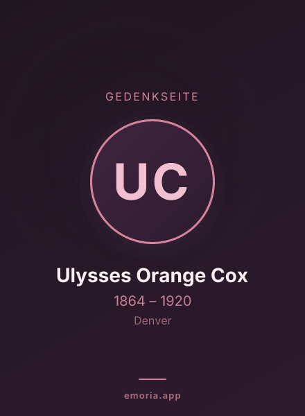 Gedenkportrait von Ulysses Orange Cox