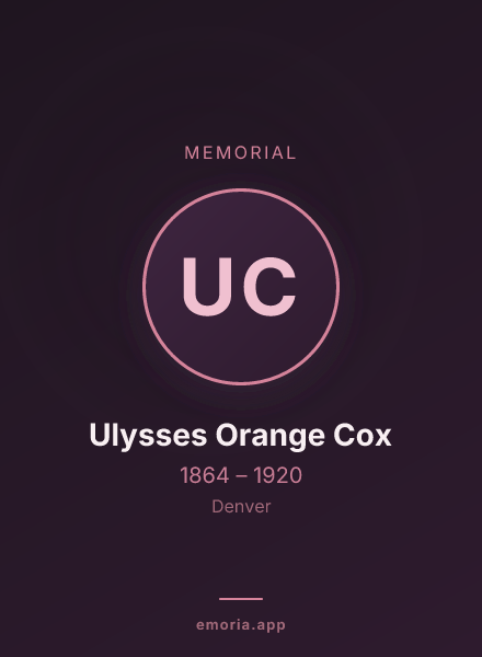 Memorial portrait of Ulysses Orange Cox