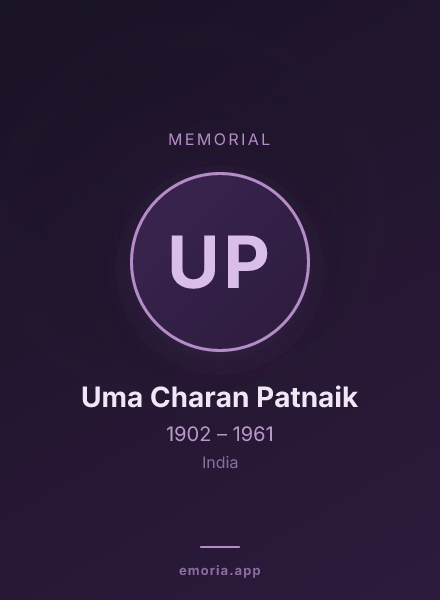 Memorial portrait of Uma Charan Patnaik