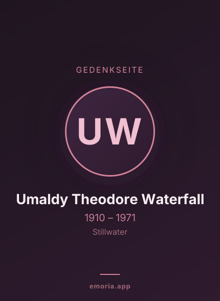 Gedenkportrait von Umaldy Theodore Waterfall
